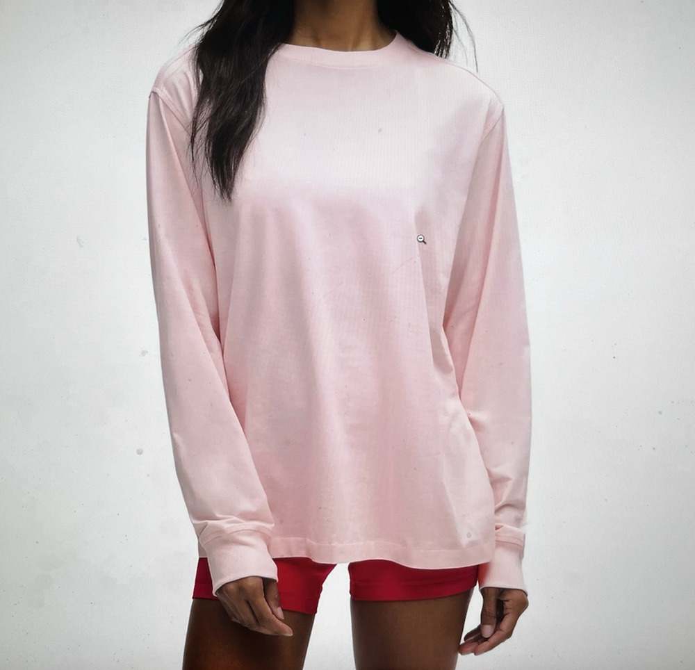 Lululemon All Yours Long Sleeve T Shirt Womens Size XL Pink Top Organic Cotton
